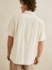 Rhythm Sundown SS Short Sleeve Shirt Button Down Collared Men’s Tops for Men Casual Shit for Guys Natural White Closet Basic Staple Shirt for Guys Athens GA Georgia Kempt Menswear Store Near Me