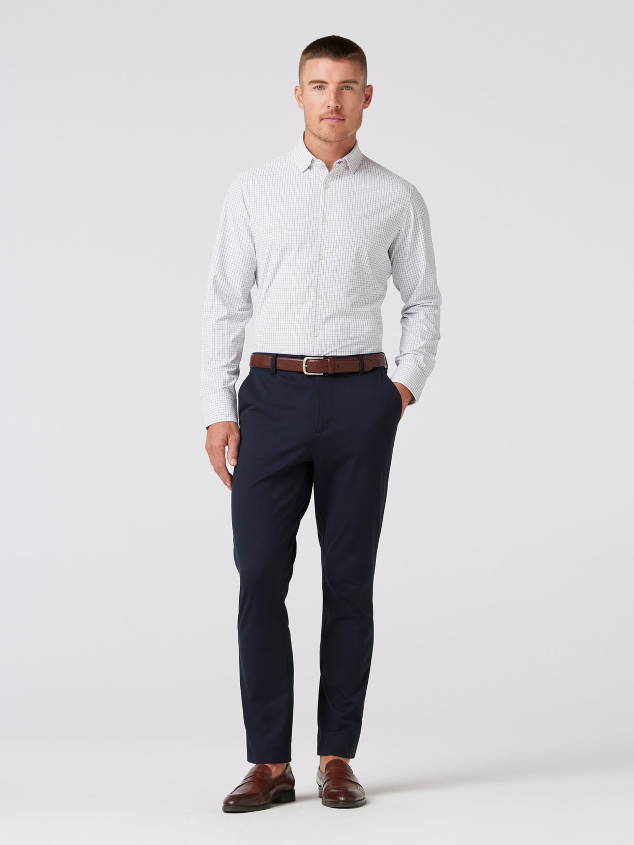 Mizzen + Main Upton Chino Pant Navy Solid Blue Men’s Formal Dress Bottoms for Men Athens GA Georgia Kempt Menswear Store Near Me