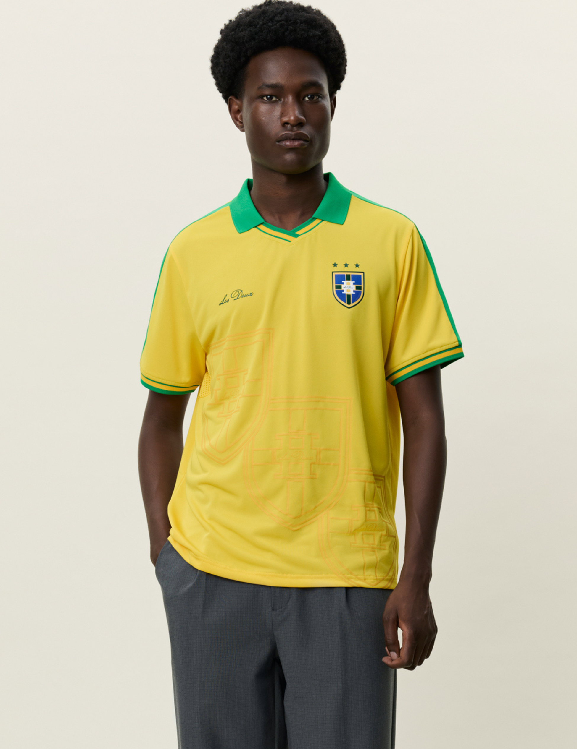 Les Deux Brazil Football Jersey Yellow Green 2026 World Cup Soccer Merch Men’s Top for Men Lightweight Soft Sport Jerseys for Guys Athens GA Georgia Kempt Menswear Store Near Ne