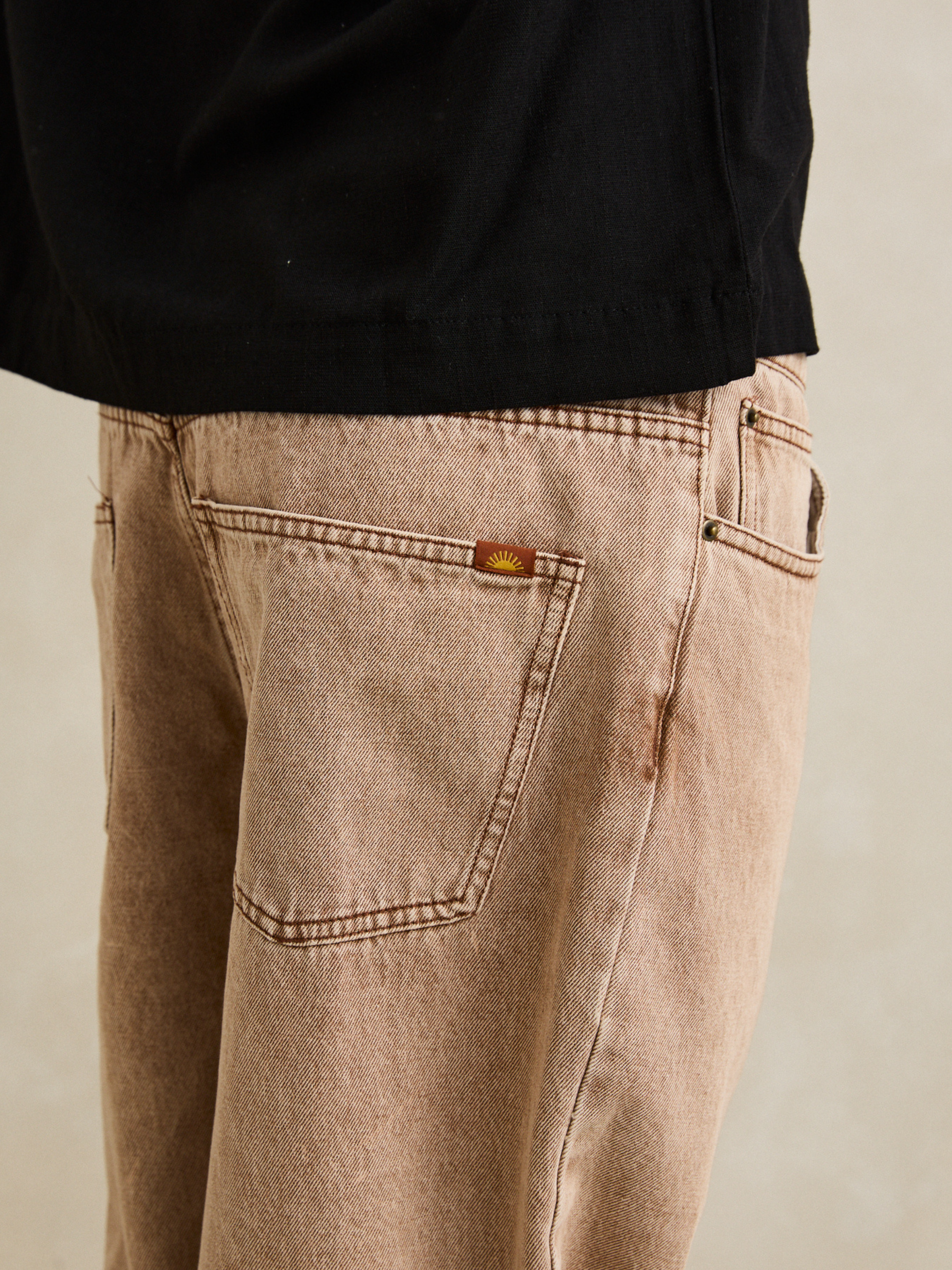 Rhythm Essential Jean Cedar Khaki Tan Loose Fit Pant Jean for Men Baggy Jeans for Guys Men’s Bottoms Athens GA Georgia Kempt Menswear Store Near Me