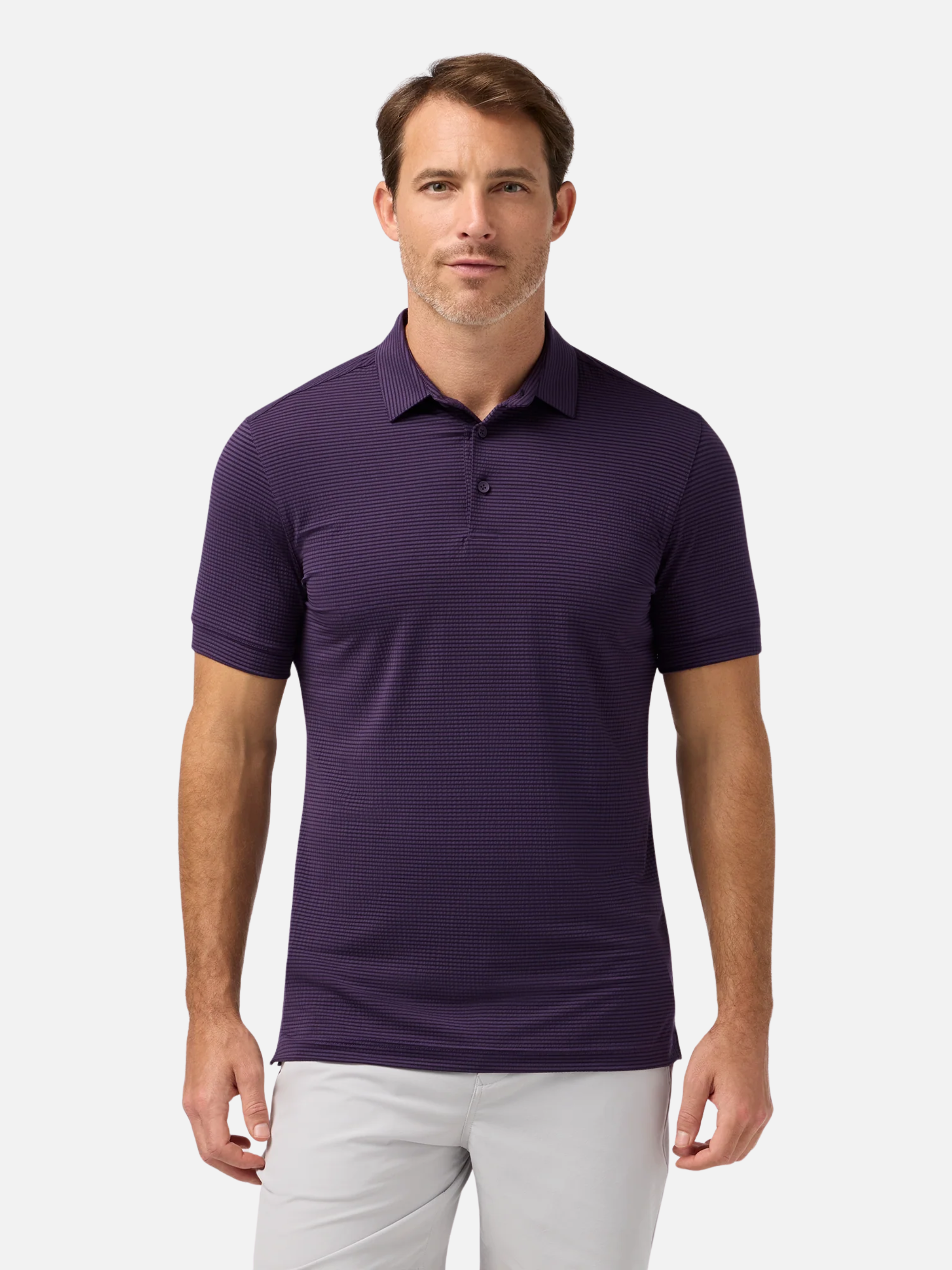 Mizzen and Main Copa Short Sleeve Polo Shirt Passion Purple Texture Athens GA Georgia Kempt Menswear STore Near Me