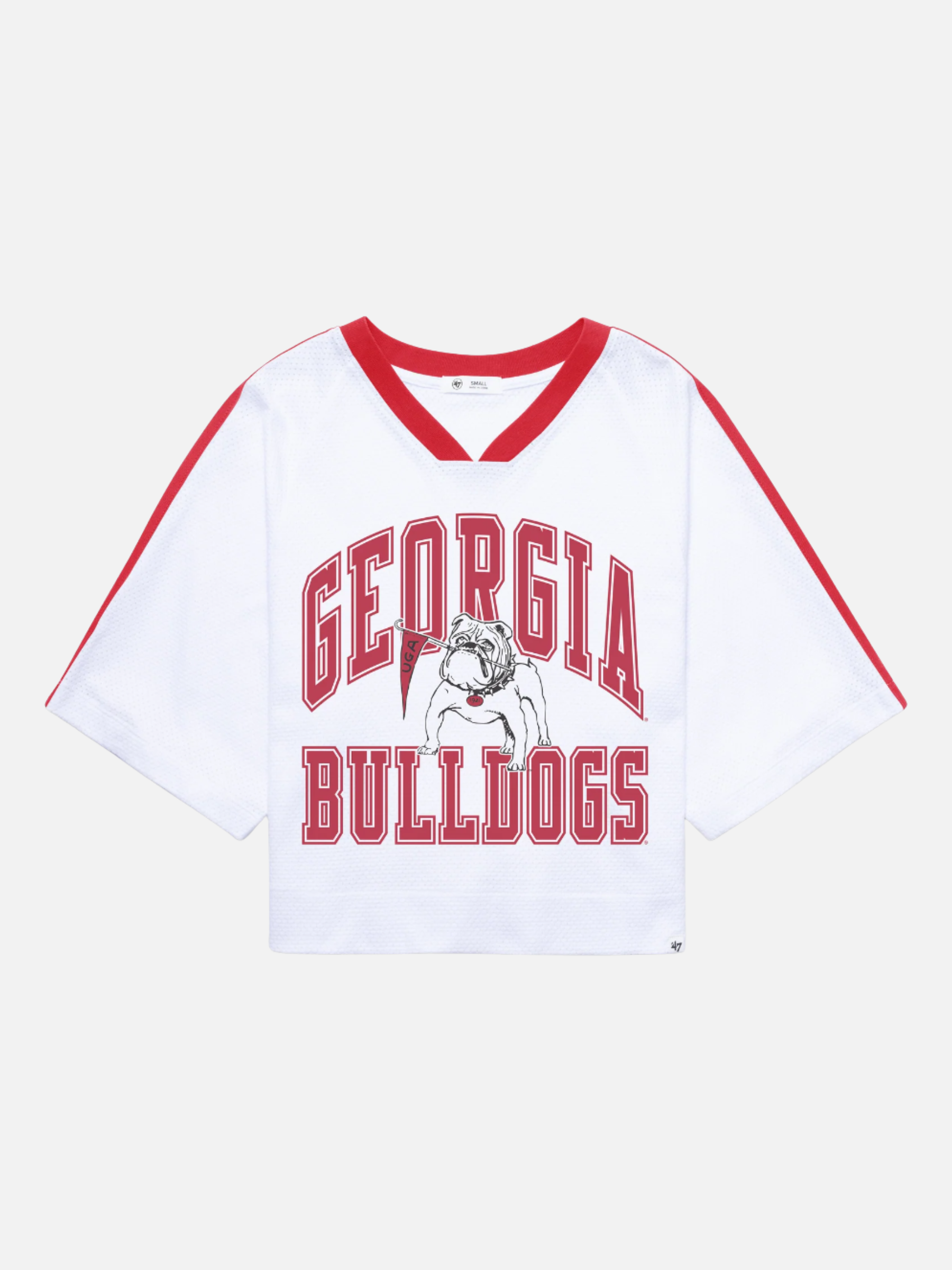 ‘47 Brand Georgia Bulldogs Big Overarch Women's Crop Jersey Tee
