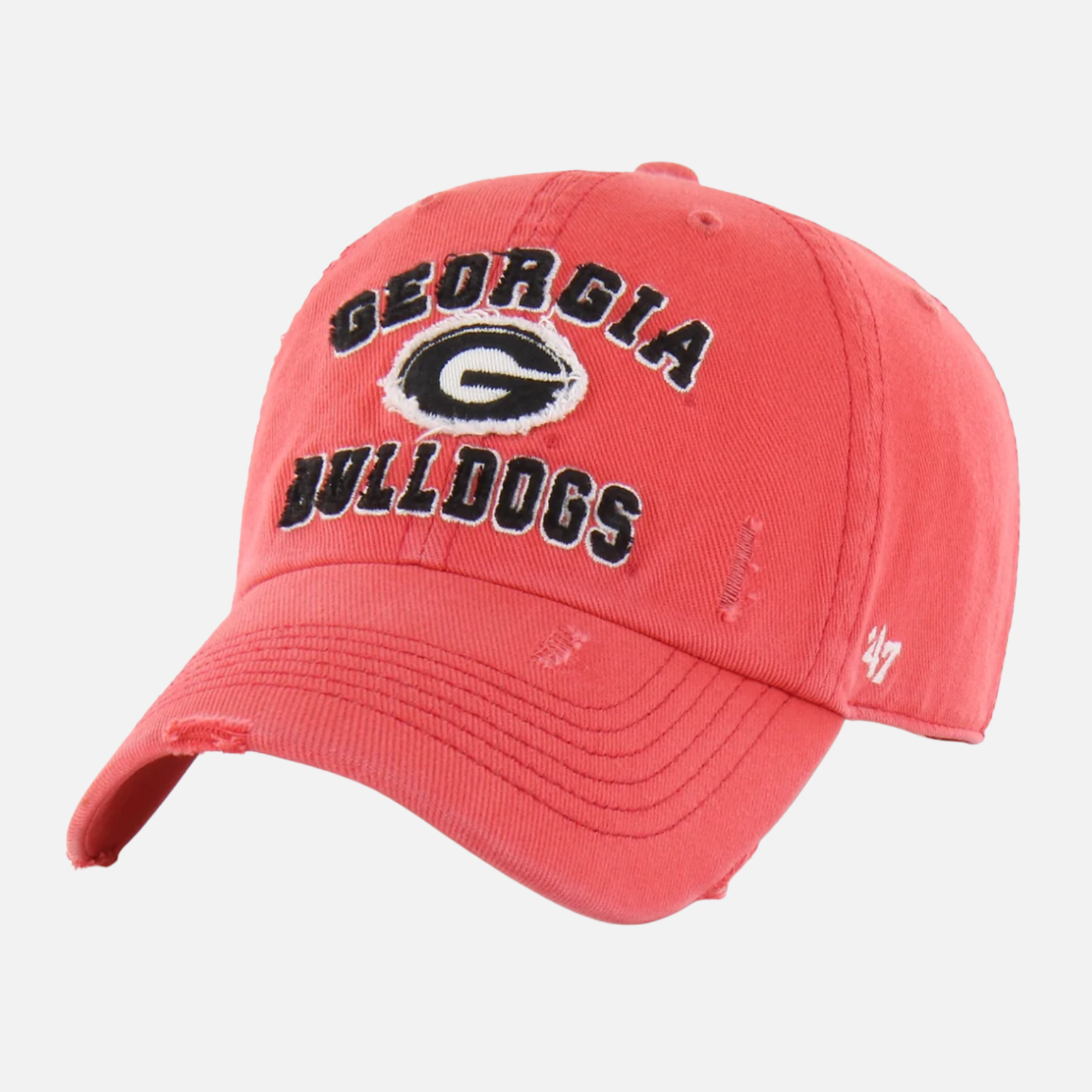 ‘47 Brand Seymoore Clean Up Hat Light Habanero Red Faded Vintage Style UGA Hat Athens GA Georgia Kempt Menswear Store Near Me Bulldogs UGA Hats Near Me Men’s Hats Accessories for Men