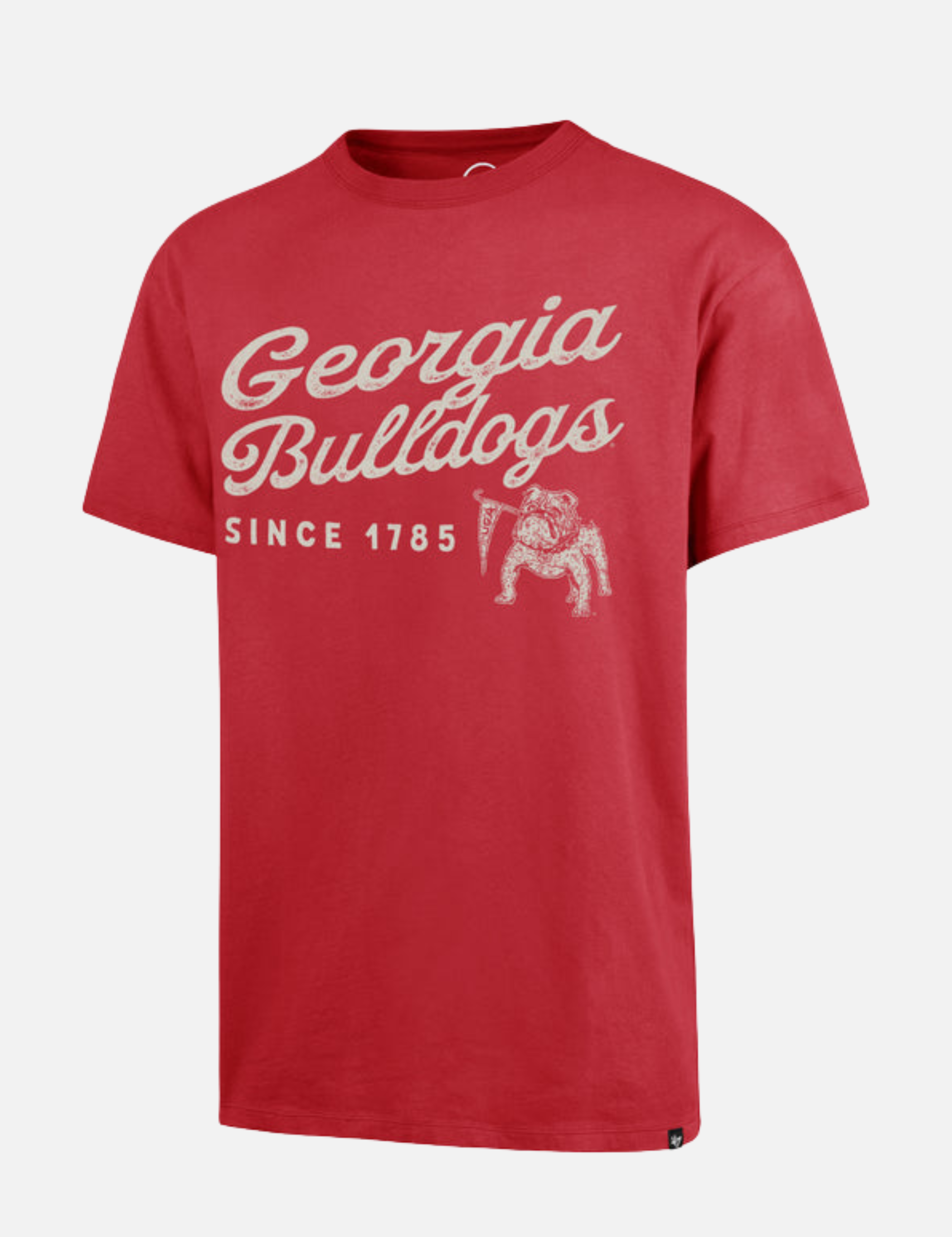 ‘47 Brand Georgia Bulldogs UGA Dawgs Dusted Carrick River Tee Dusted Red Graphic Tee T-Shirt Athens GA Georgia Kempt Menswear Store Near Me