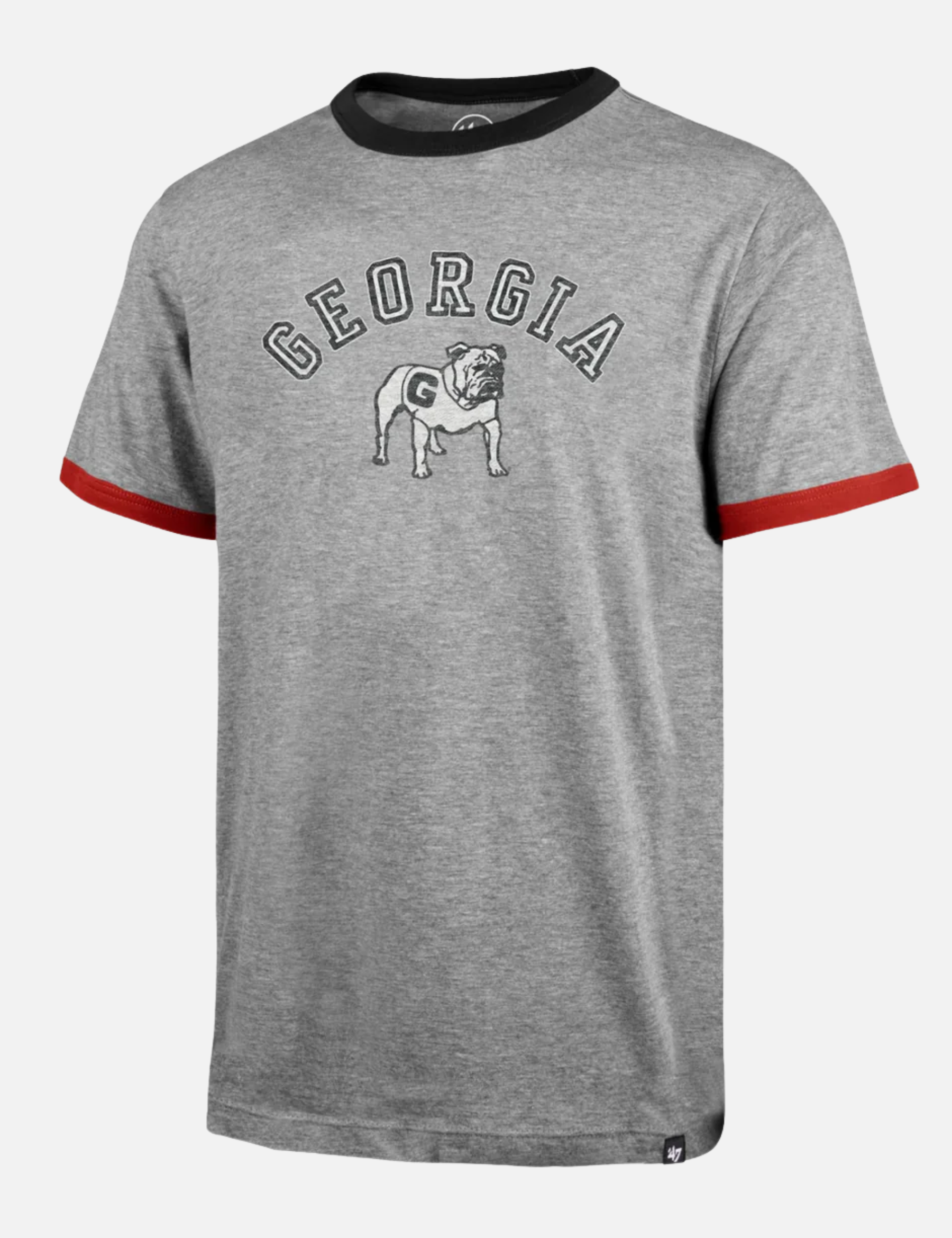47 Brand Georgia Bulldogs Dalton Ringer Tee Slate Grey Red Black Men's UGA University Of Georgia T-Shirt For Men Athens GA Georgia Kempt Menswear Store Near Me