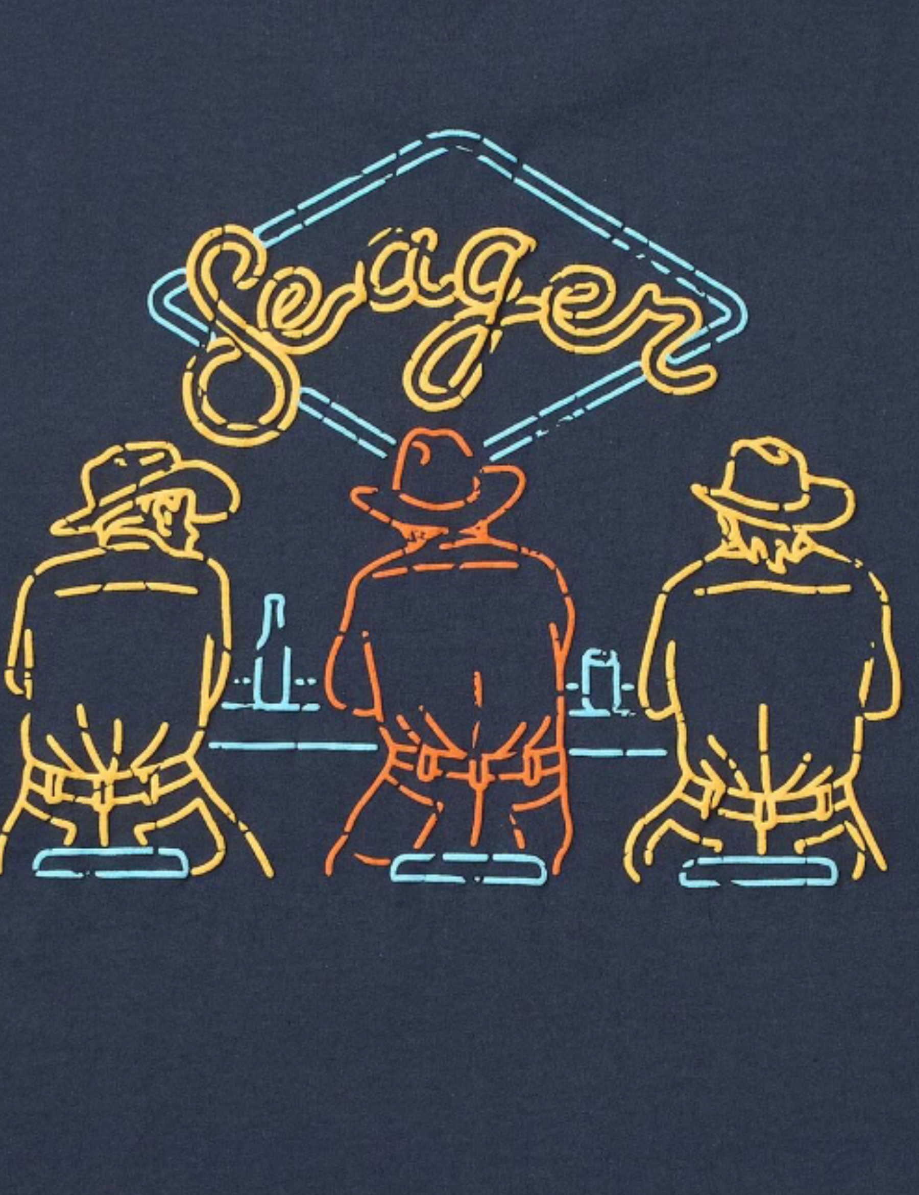 Seager Honky Tonk Tee Navy Blue Graphic T-Shirt for Men Back and Chest Graphics Men’s Tops for Men Seager Western Brand Athens GA Georgia Kempt Menswear Store Near Me