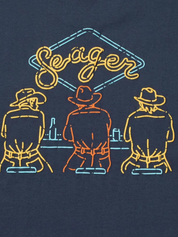 Seager Honky Tonk Tee Navy Blue Graphic T-Shirt for Men Back and Chest Graphics Men’s Tops for Men Seager Western Brand Athens GA Georgia Kempt Menswear Store Near Me