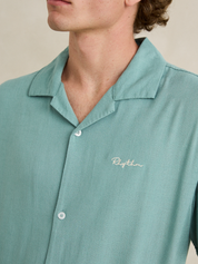 Rhythm Lucas SS Short Sleeve Shirt Seafoam Blue Collared Button Down Casual Mens Tops for Men Summer Shirts for Guys Athens GA Georgia Kempt Menswear Store Near Me