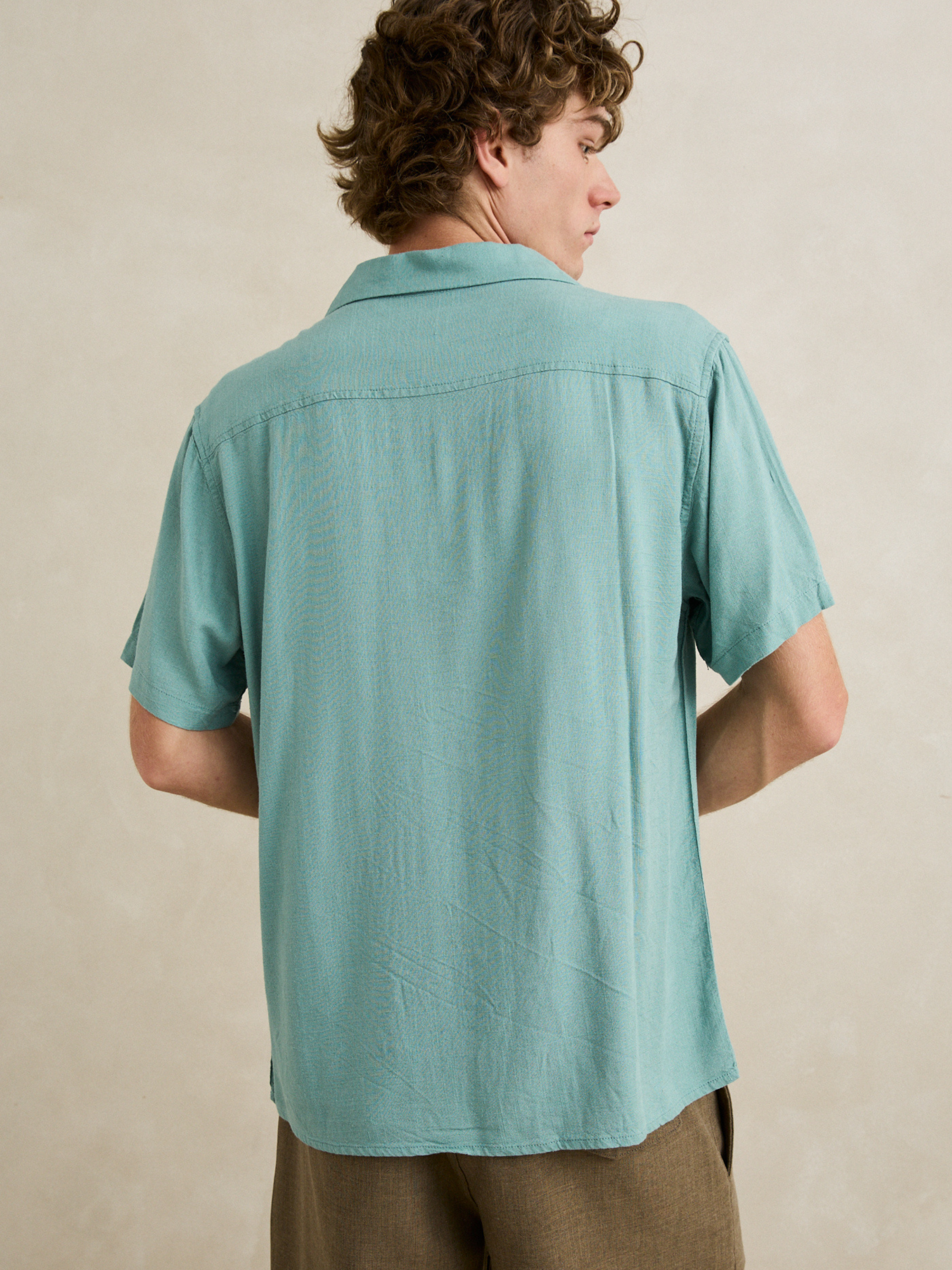 Rhythm Lucas SS Short Sleeve Shirt Seafoam Blue Collared Button Down Casual Mens Tops for Men Summer Shirts for Guys Athens GA Georgia Kempt Menswear Store Near Me