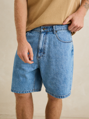 Rhythm Toby Denim Short Worn Indigo Blue Jeans Jorts Men’s Bottoms for Men Summer Shorts Athens GA Georgia Kempt Menswear Store Near Me
