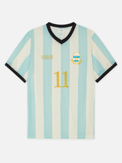 Les Deux Argentina Football Jersey Blue White Stripe  2026 World Cup Soccer Merch Men’s Top for Men Lightweight Soft Sport Jerseys for Guys Athens GA Georgia Kempt Menswear Store Near Ne