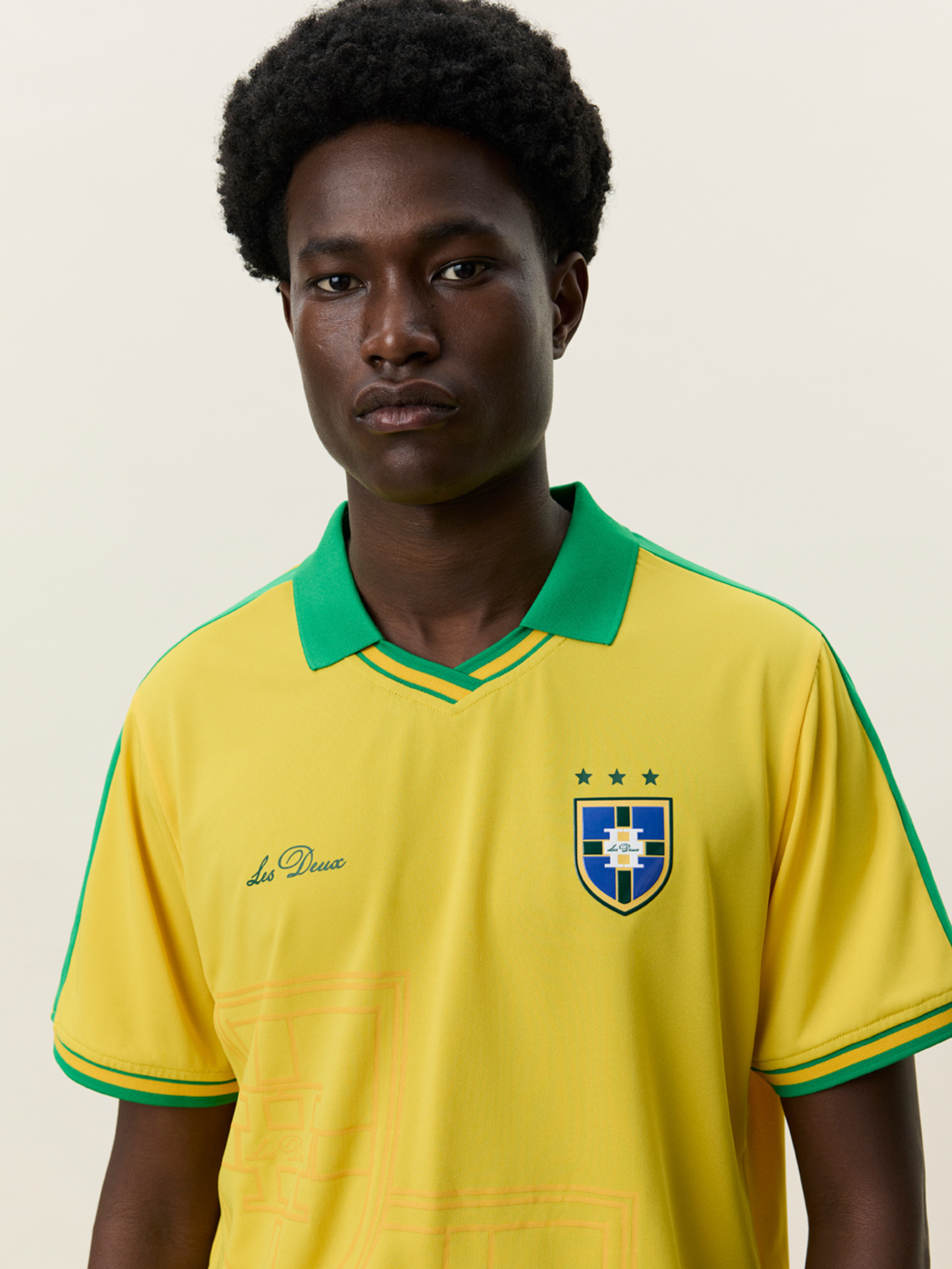 Les Deux Brazil Football Jersey Yellow Green 2026 World Cup Soccer Merch Men’s Top for Men Lightweight Soft Sport Jerseys for Guys Athens GA Georgia Kempt Menswear Store Near Ne