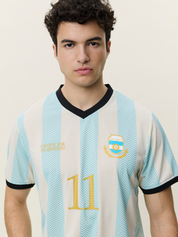 Les Deux Argentina Football Jersey Blue White Stripe  2026 World Cup Soccer Merch Men’s Top for Men Lightweight Soft Sport Jerseys for Guys Athens GA Georgia Kempt Menswear Store Near Ne