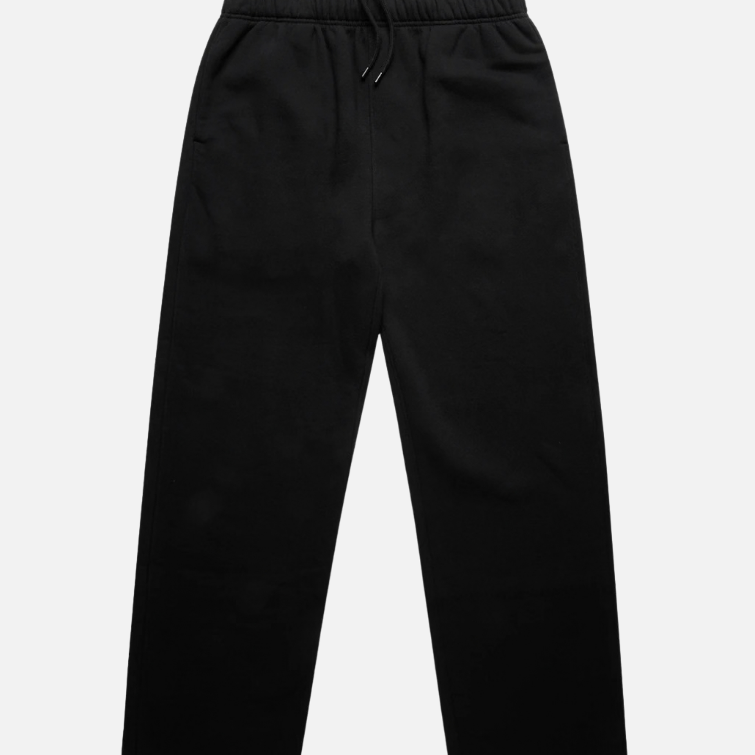 AS Colour Relaxed Cuffless Track Sweatpants Black Fleece Bottoms - front flat