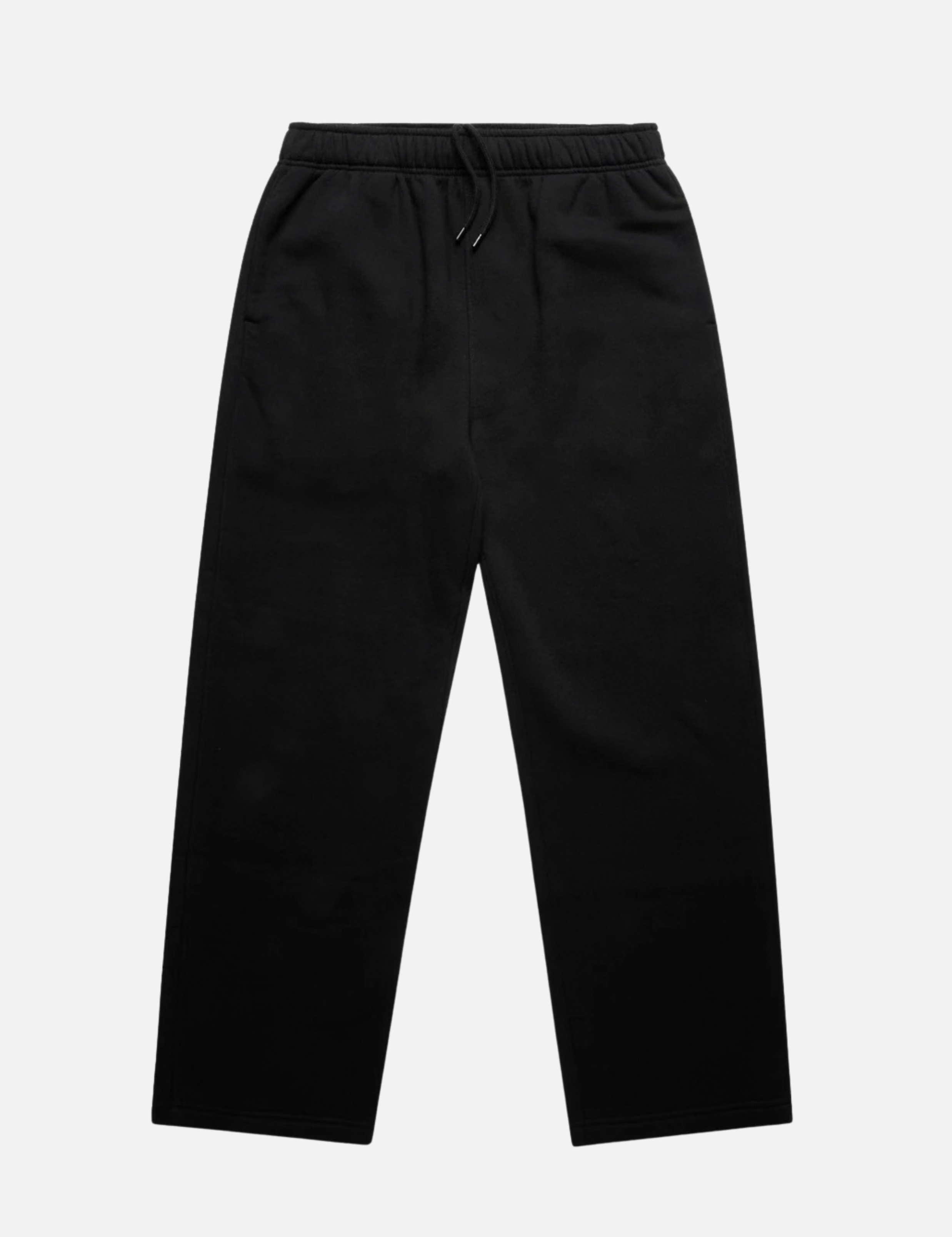AS Colour Relaxed Cuffless Track Sweatpants Black Fleece Bottoms - front flat