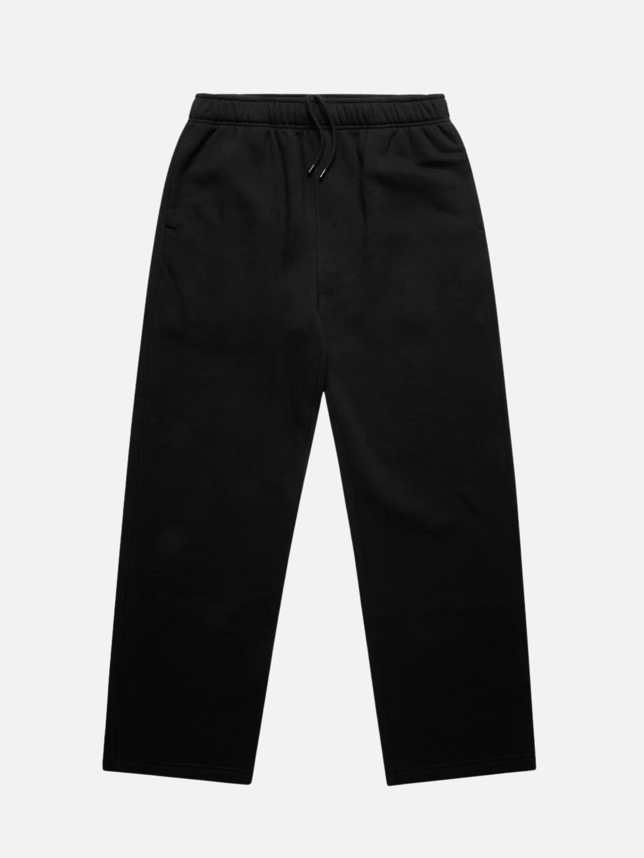 AS Colour Relaxed Cuffless Track Sweatpants Black Fleece Bottoms - front flat