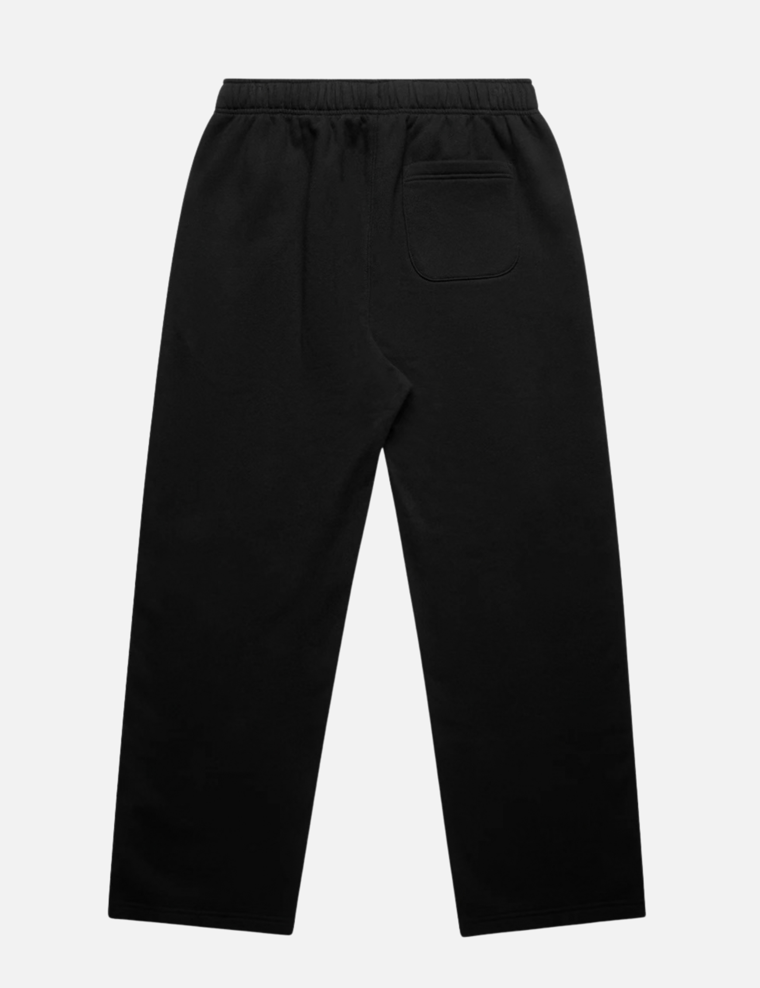 AS Colour Relaxed Cuffless Track Sweatpants Black Fleece Bottoms back flat