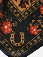 Western Floral Horseshoe Wool Bandana