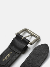 Curated Basics Belt Black Wide Leather Steel Buckle Athens GA Georgia Kempt Menswear Store Near Me Belts Accessories for Men