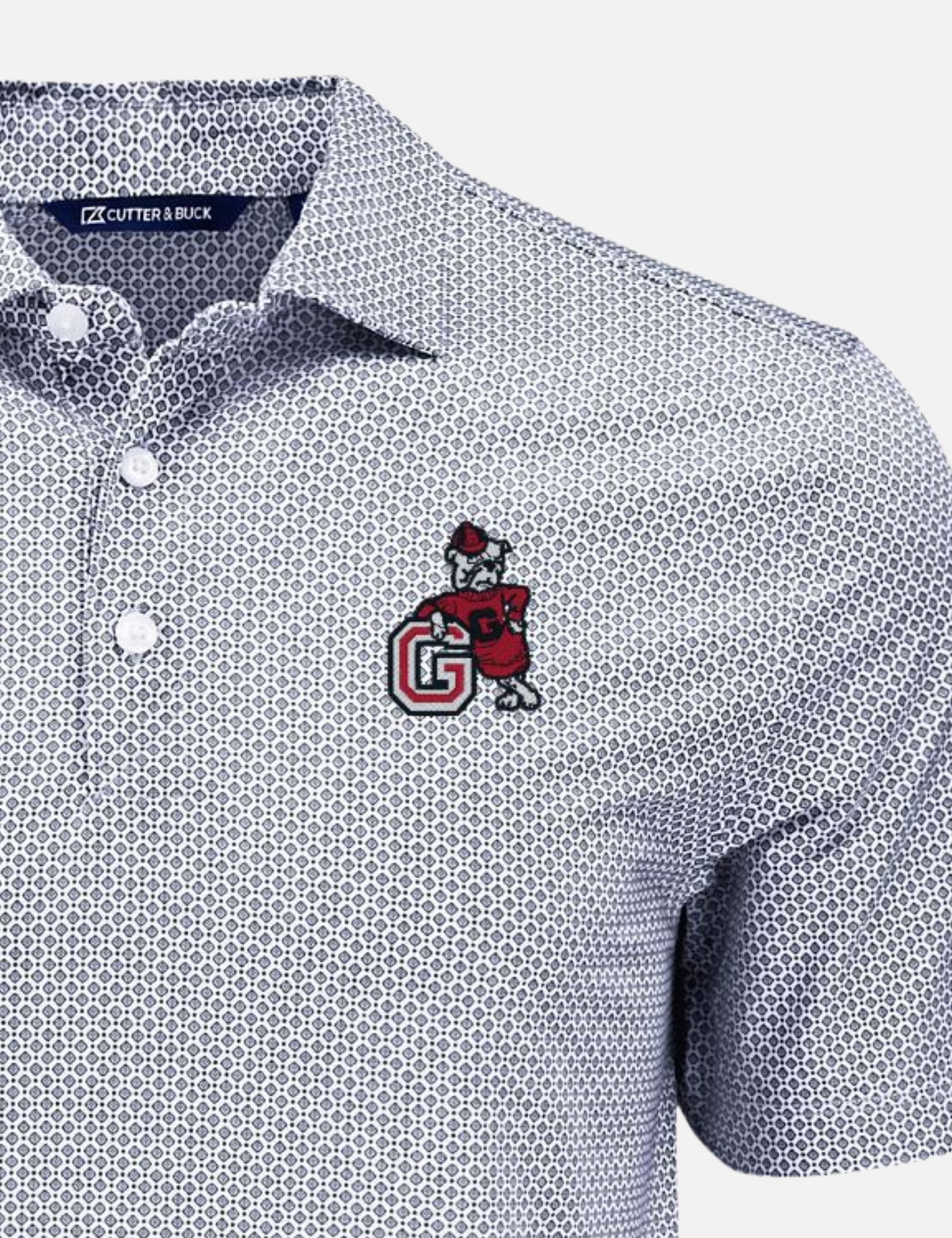 Georgia Bulldogs Performance Dot Print Polo Golf Polo Leaning Dawg Athens Georgia Mens Clothing Kempt Shop UGA