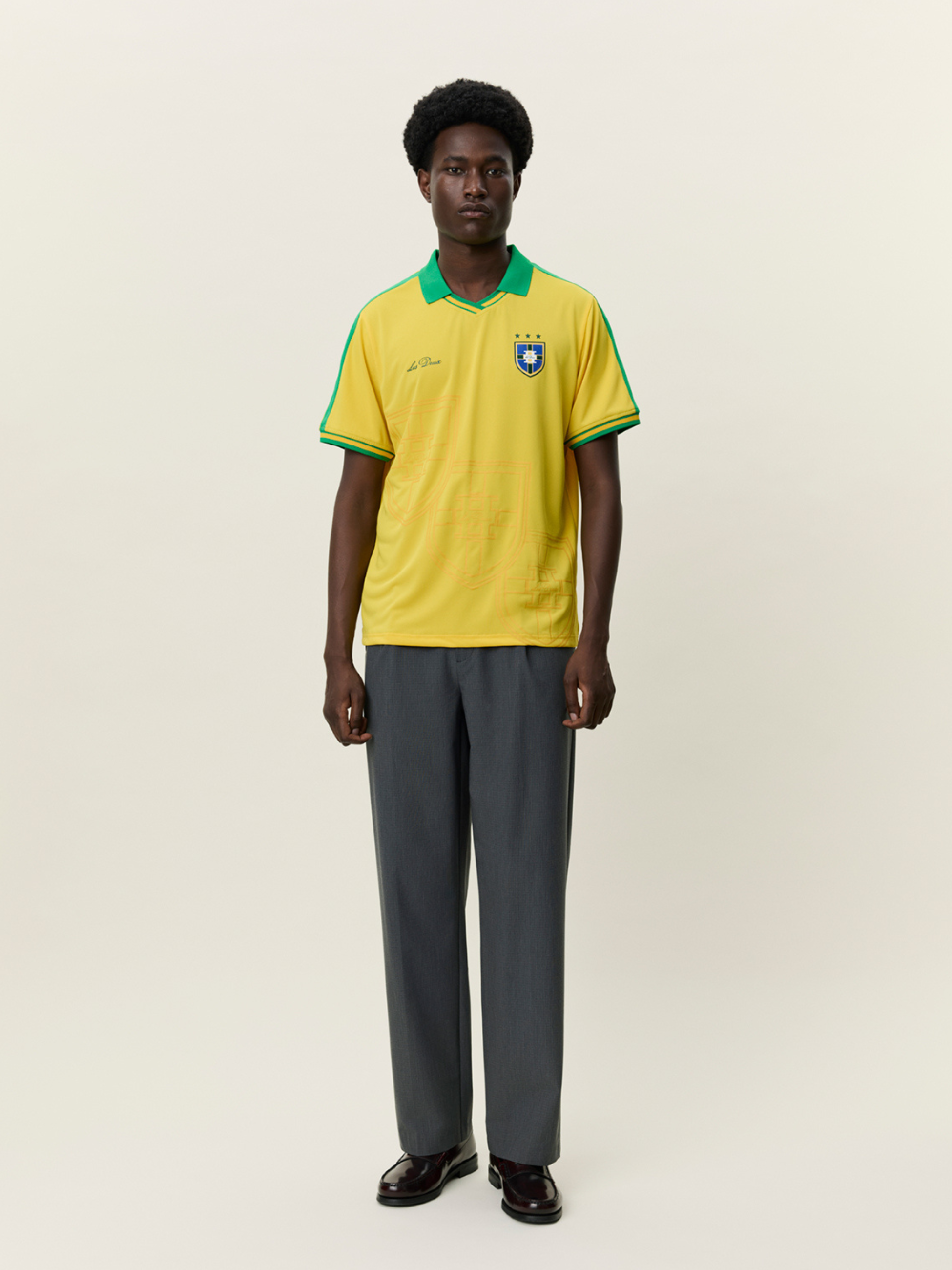 Les Deux Brazil Football Jersey Yellow Green 2026 World Cup Soccer Merch Men’s Top for Men Lightweight Soft Sport Jerseys for Guys Athens GA Georgia Kempt Menswear Store Near Ne