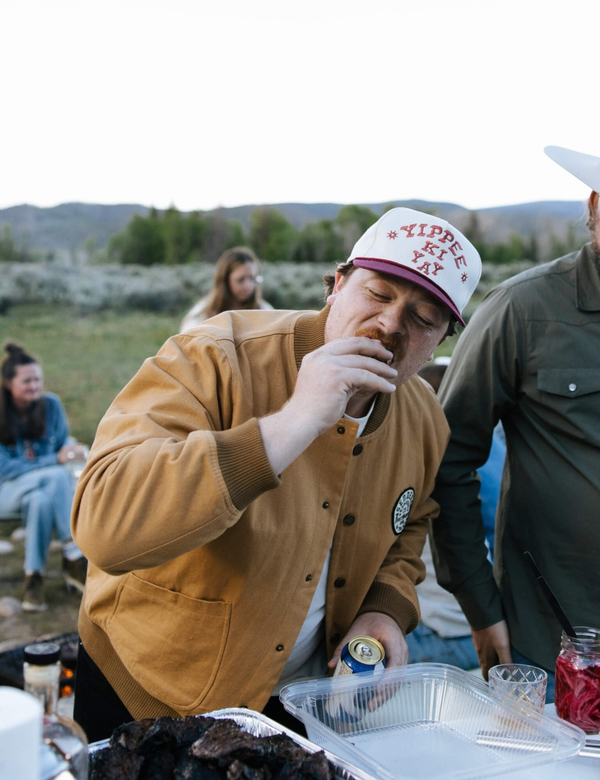 Sendero Provisions Yippee Ki Yay Hat Men’s Headwear Cream White Maroon Red Hat Athens GA Georgia Kempt Menswear Store Near Me