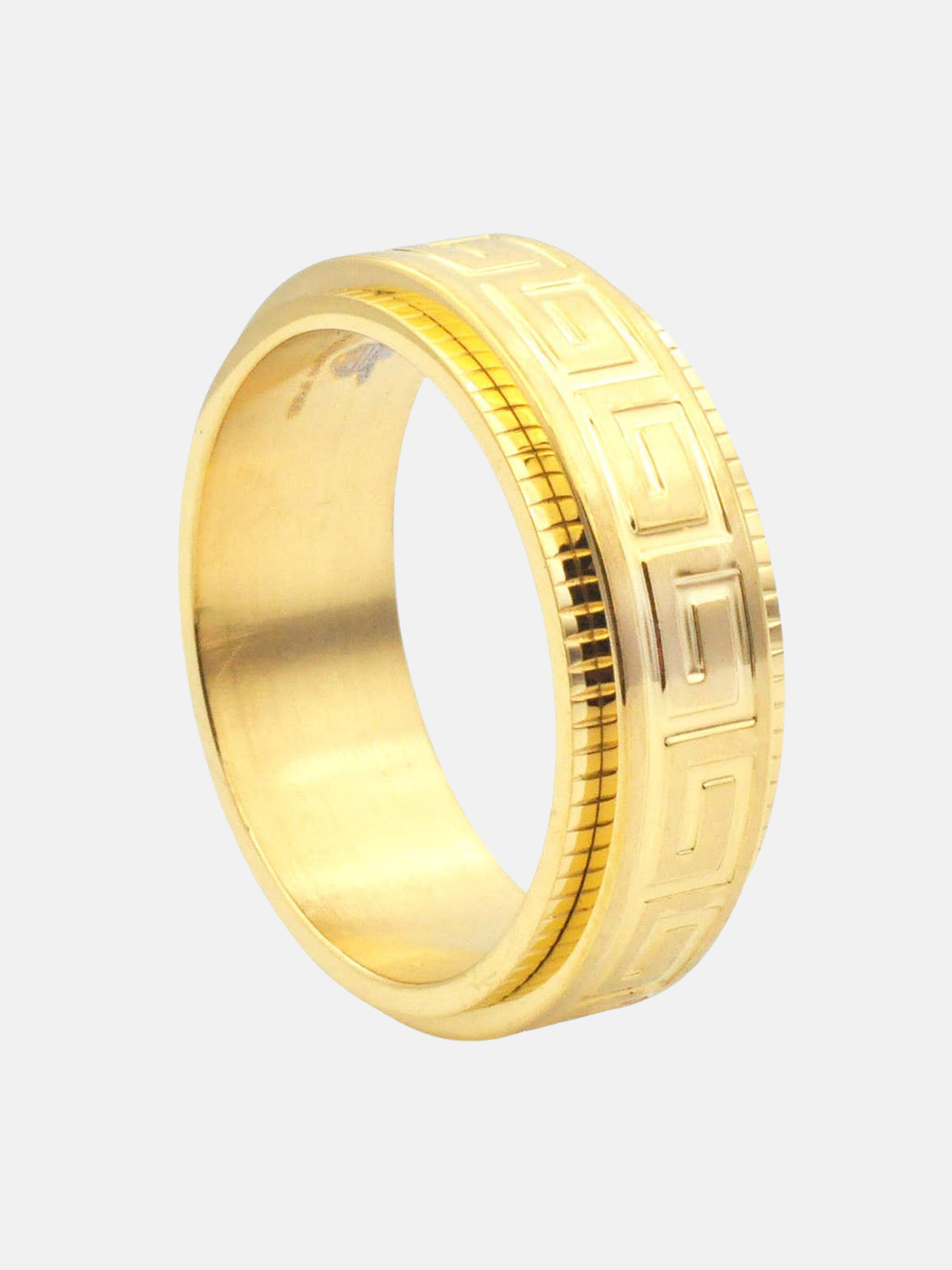 Etched Greek Spinner Ring