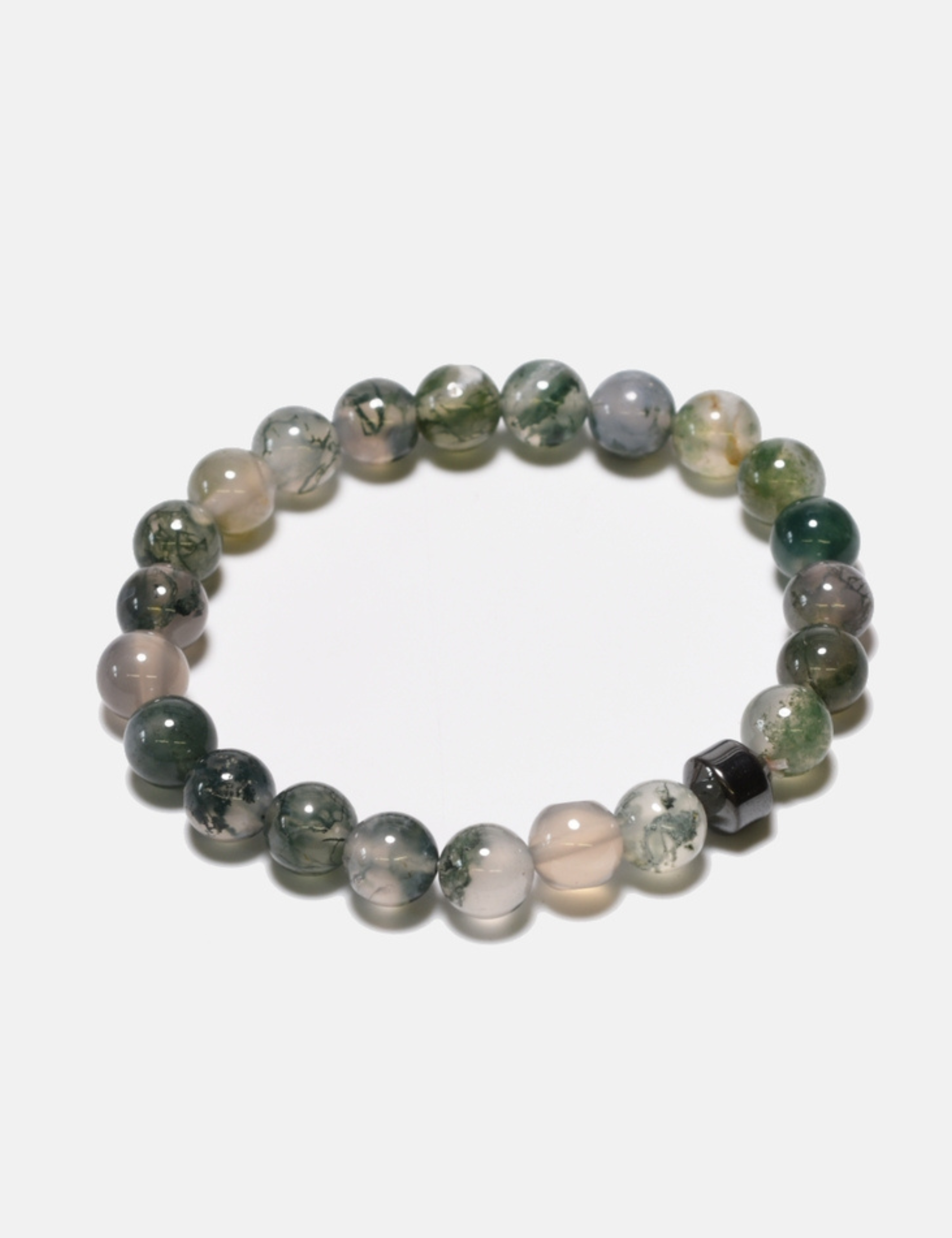 Curated Basics Moss Agate 8mm Bracelet Men’s Accessories Jewelry for Men Stretchy Athens GA Georgia Kempt Menswear Store Near Me