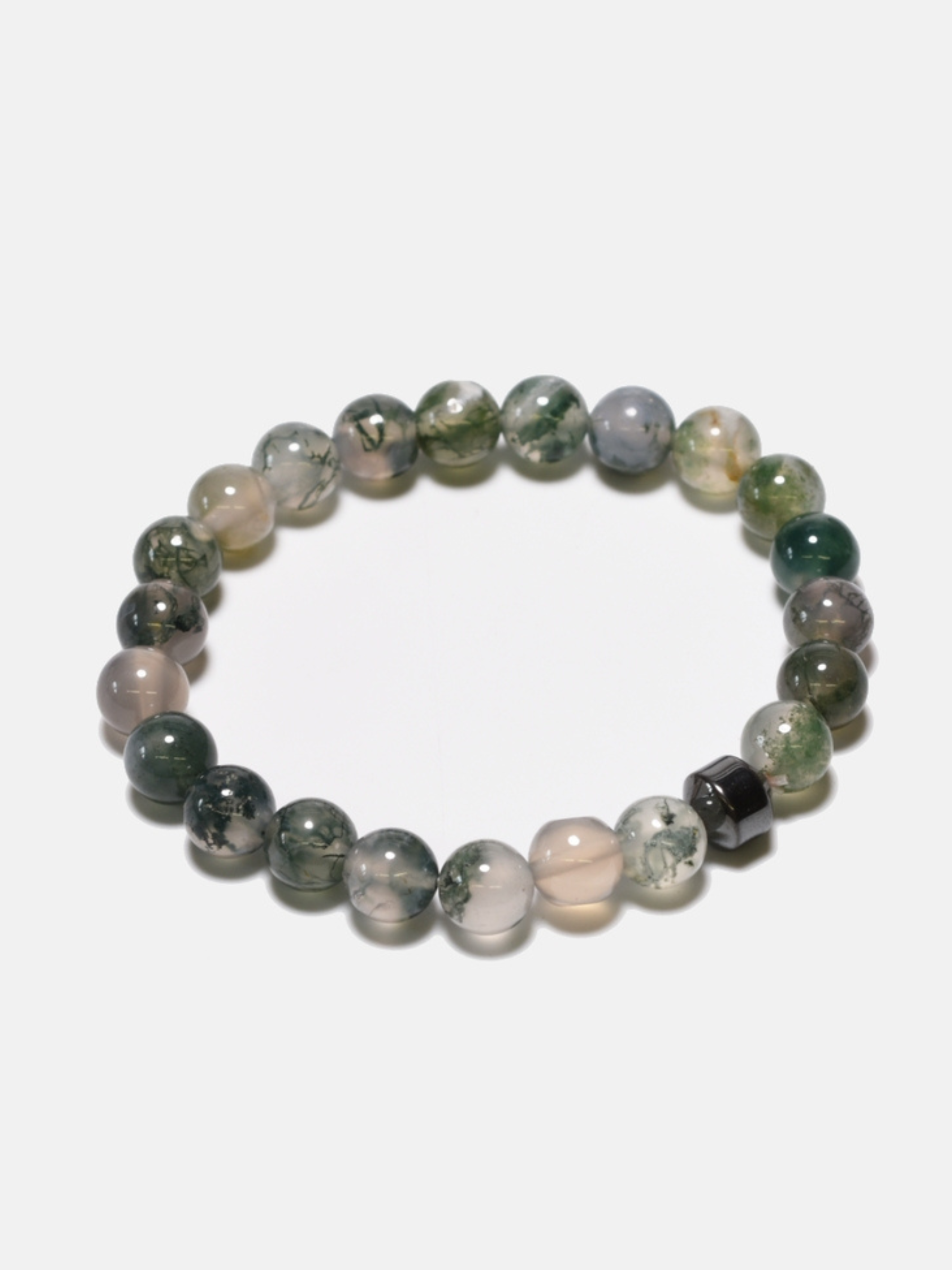 Curated Basics Moss Agate 8mm Bracelet Men’s Accessories Jewelry for Men Stretchy Athens GA Georgia Kempt Menswear Store Near Me
