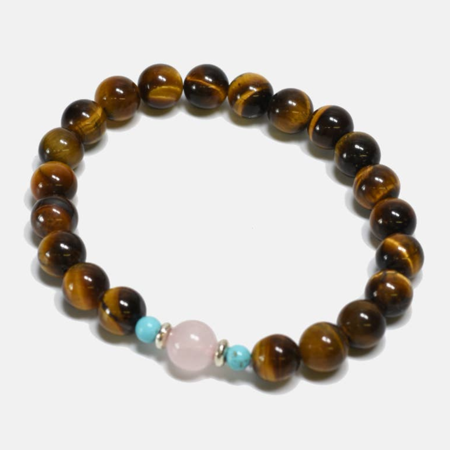 Curated Basics Tiger Eyes Turquoise and Quartz Stone Pink  Bracelet Men’s Accessories Jewelry for Men Stretchy Athens GA Georgia Kempt Menswear Store Near Me