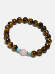 Curated Basics Tiger Eyes Turquoise and Quartz Stone Pink  Bracelet Men’s Accessories Jewelry for Men Stretchy Athens GA Georgia Kempt Menswear Store Near Me