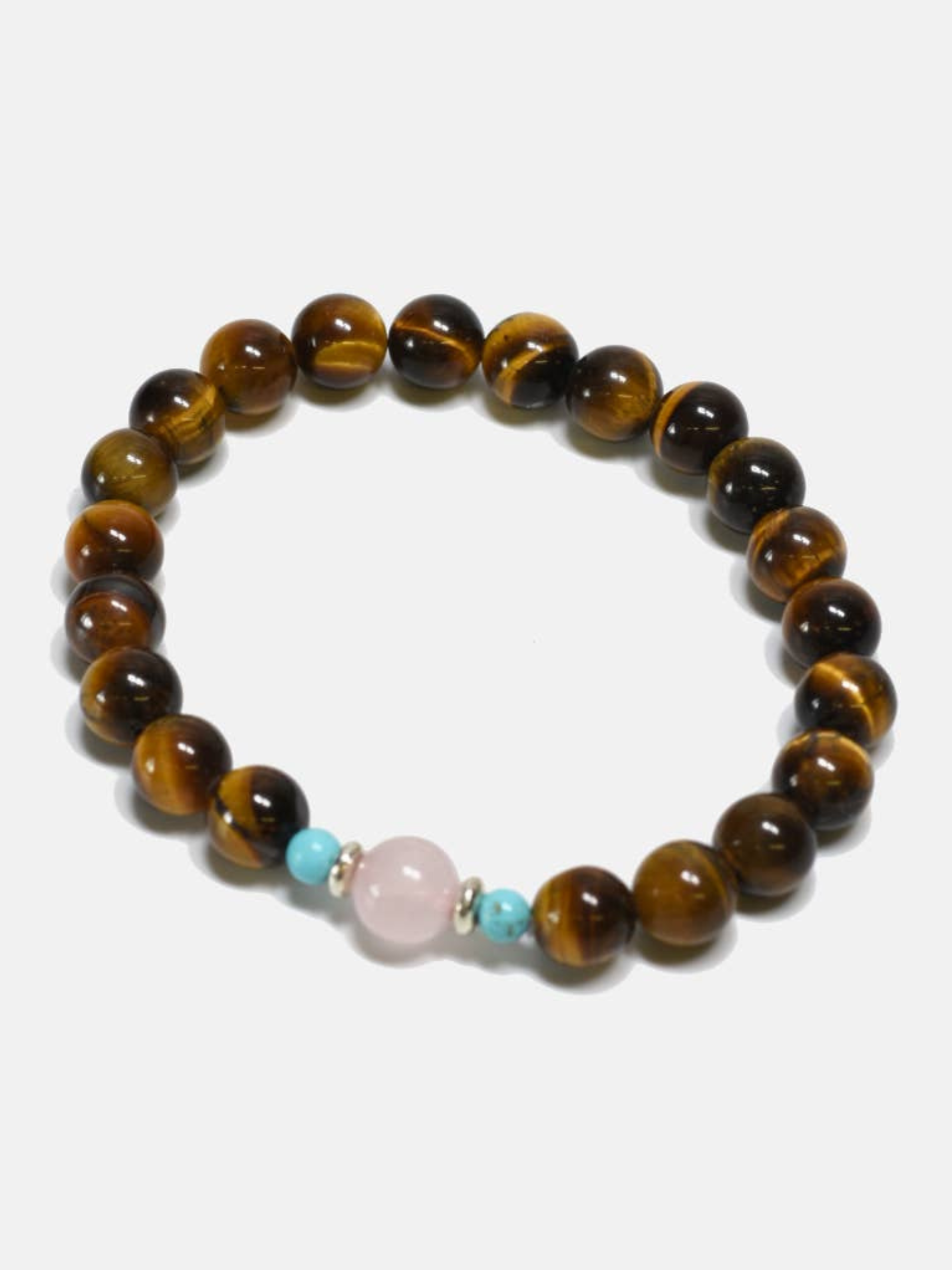Curated Basics Tiger Eyes Turquoise and Quartz Stone Pink  Bracelet Men’s Accessories Jewelry for Men Stretchy Athens GA Georgia Kempt Menswear Store Near Me