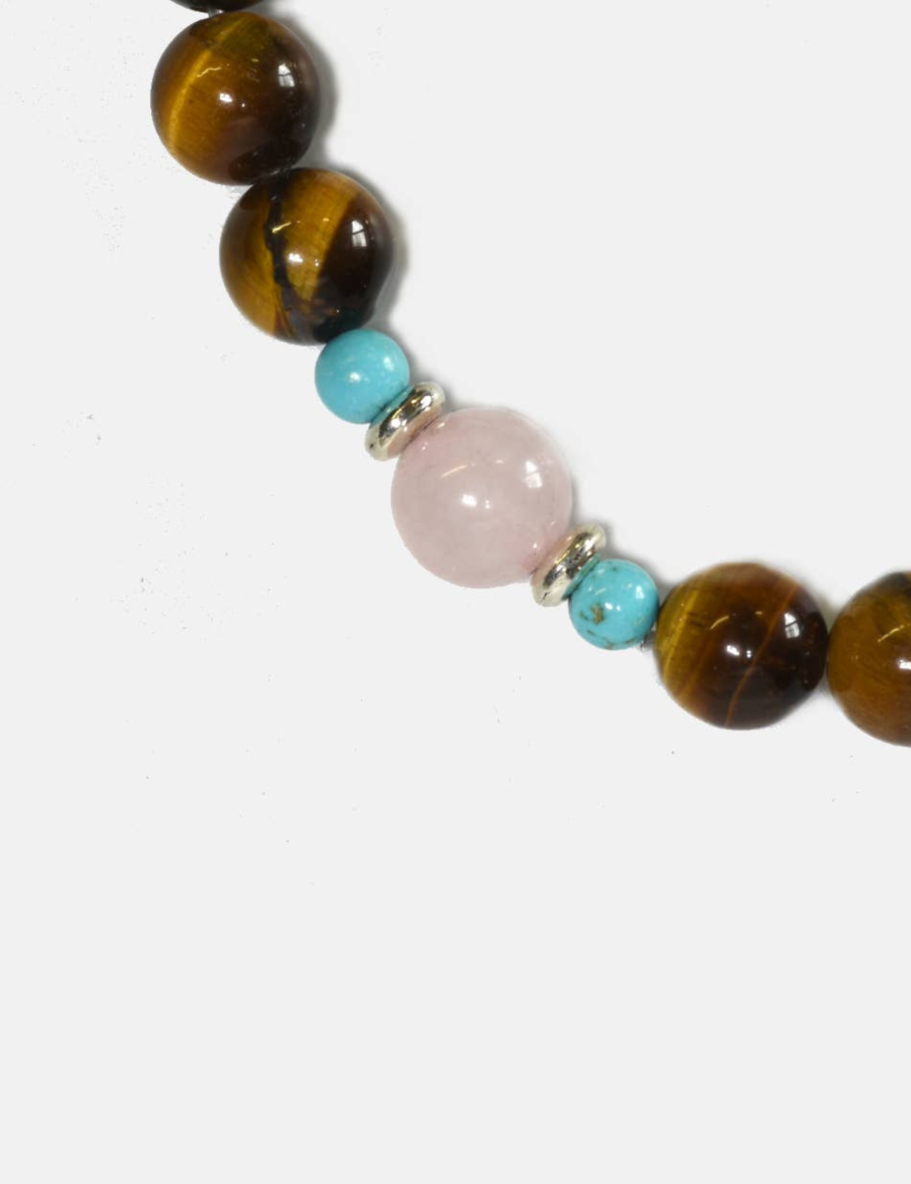 Curated Basics Tiger Eyes Turquoise and Quartz Stone Pink  Bracelet Men’s Accessories Jewelry for Men Stretchy Athens GA Georgia Kempt Menswear Store Near Me