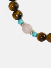 Curated Basics Tiger Eyes Turquoise and Quartz Stone Pink  Bracelet Men’s Accessories Jewelry for Men Stretchy Athens GA Georgia Kempt Menswear Store Near Me