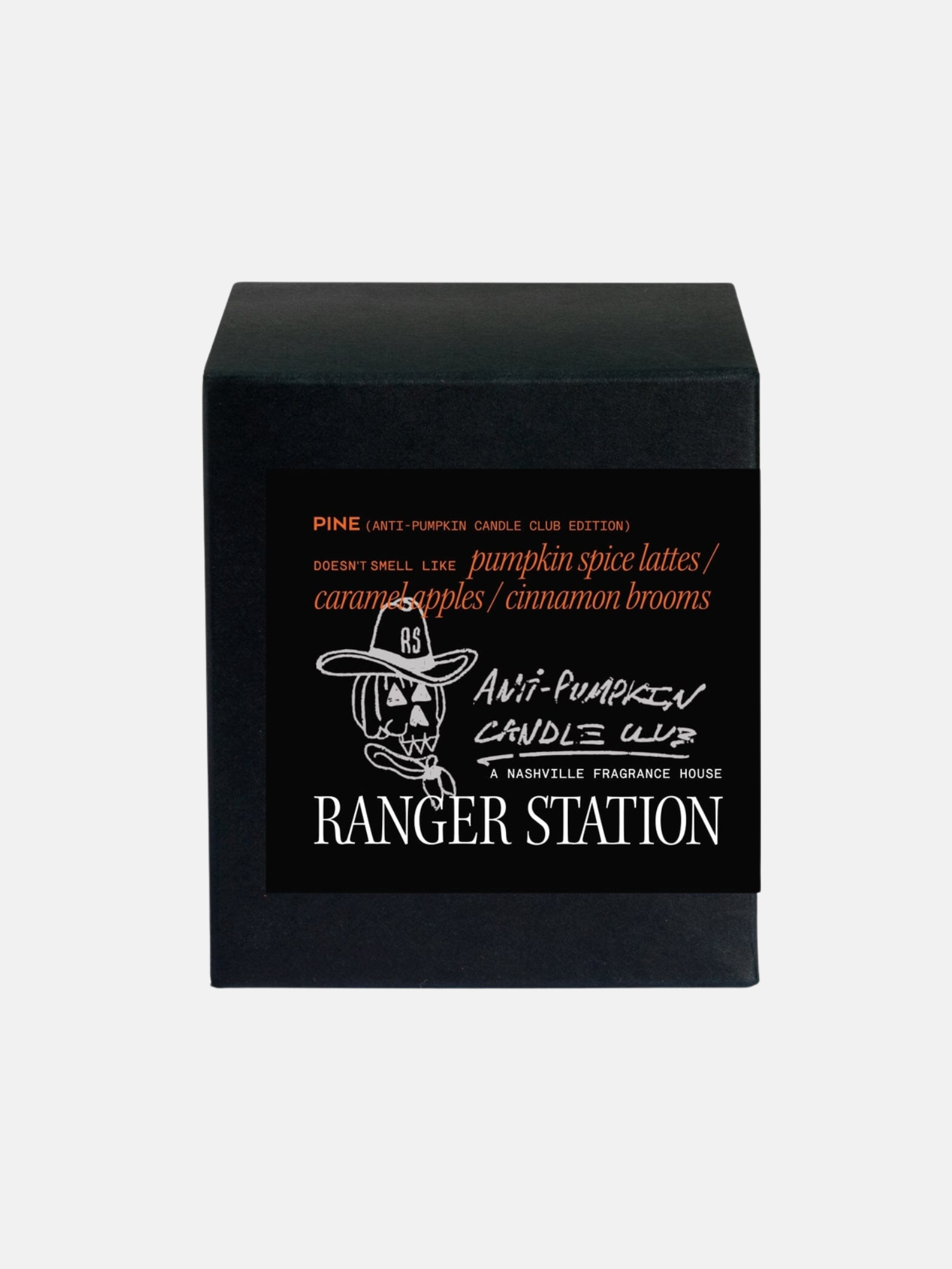 Ranger Station Anti-Pumpkin Candle Club Candle Studio Reserve Soy Wax Candle with Reusable Glass - Box Front