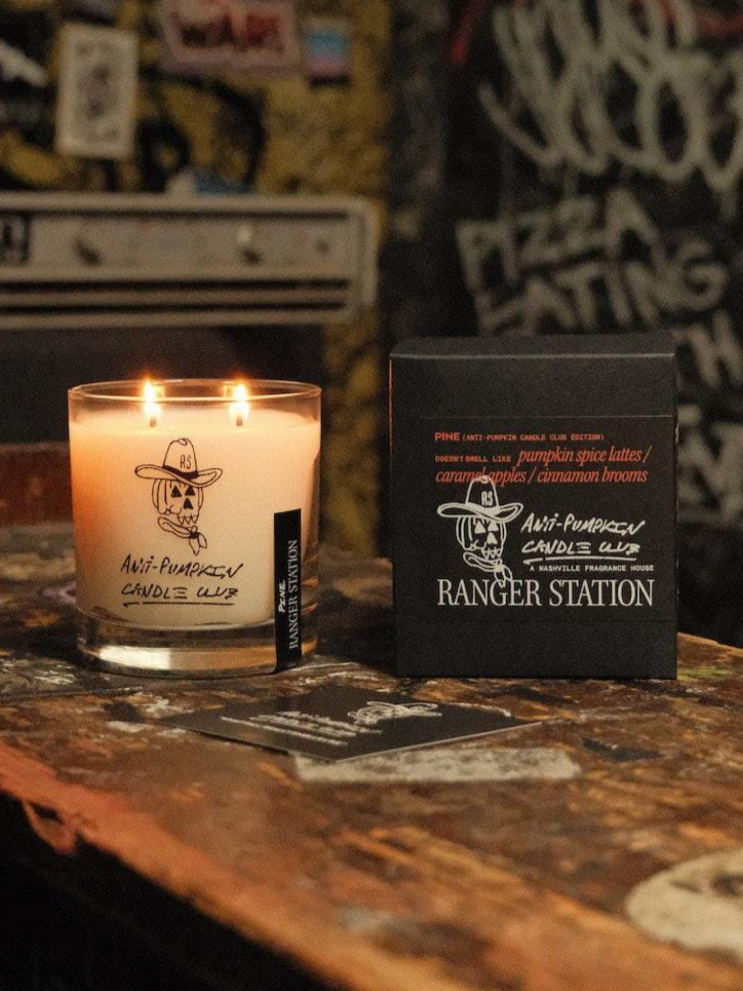 Ranger Station Anti-Pumpkin Candle Club Candle Studio Reserve Soy Wax Candle with Reusable Glass - Lifestyle