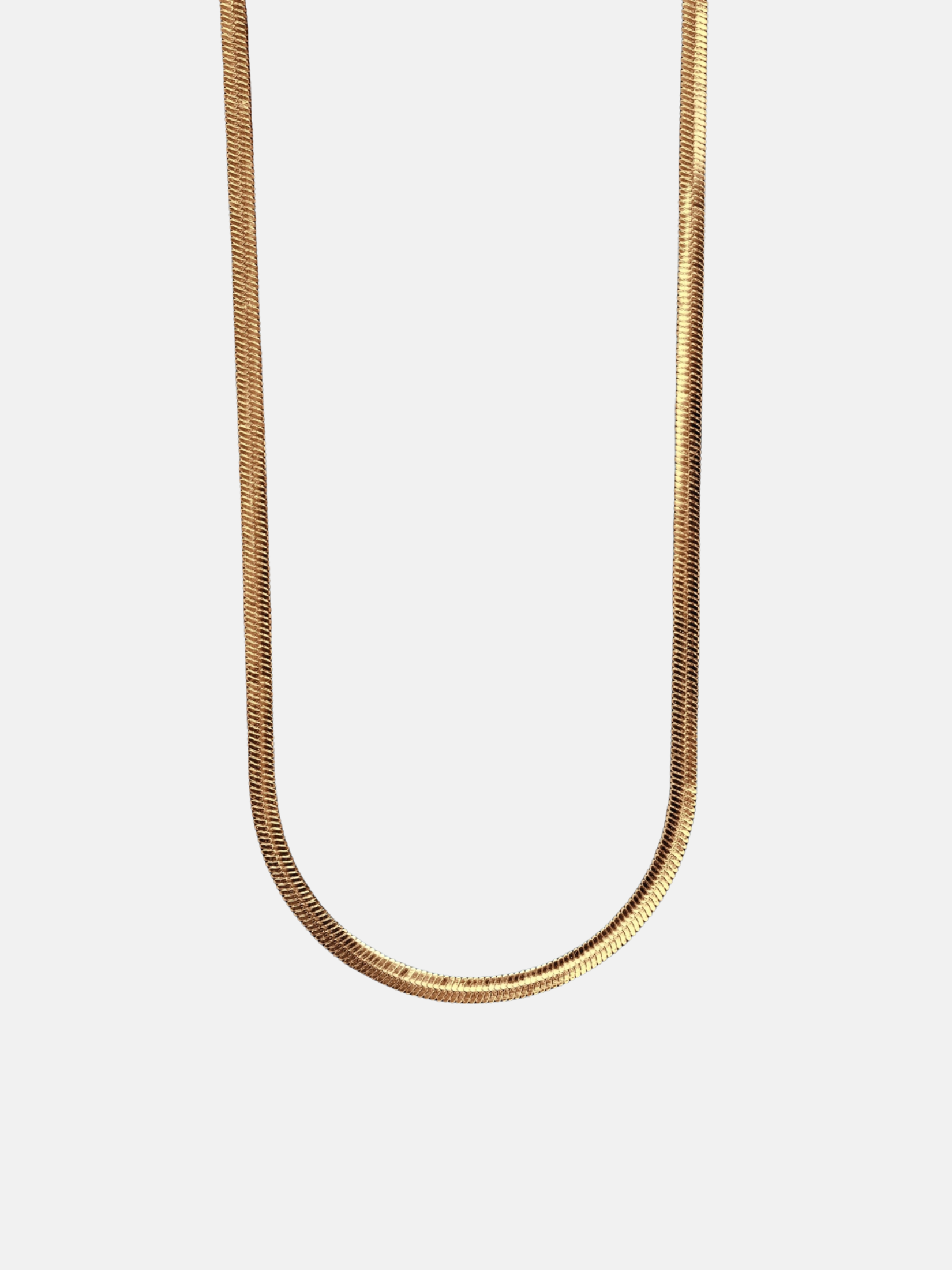 3mm Herringbone Gold Chain Necklace