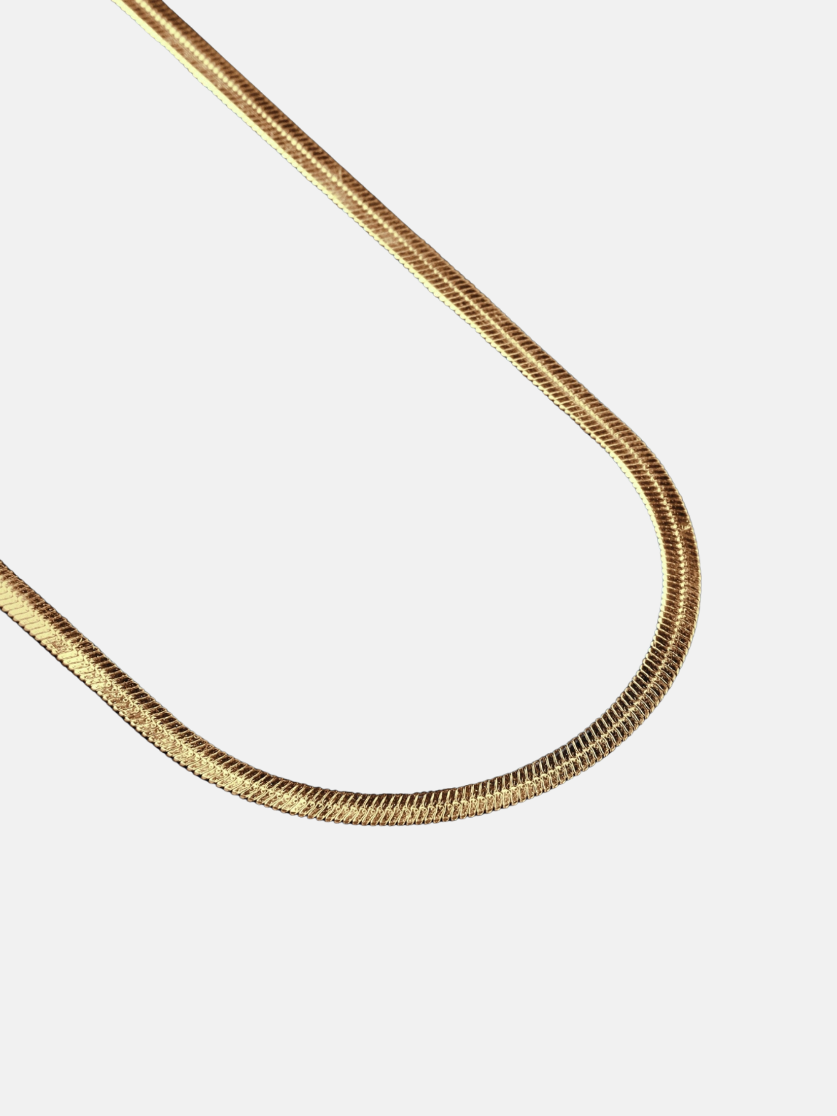 3mm Herringbone Gold Chain Necklace