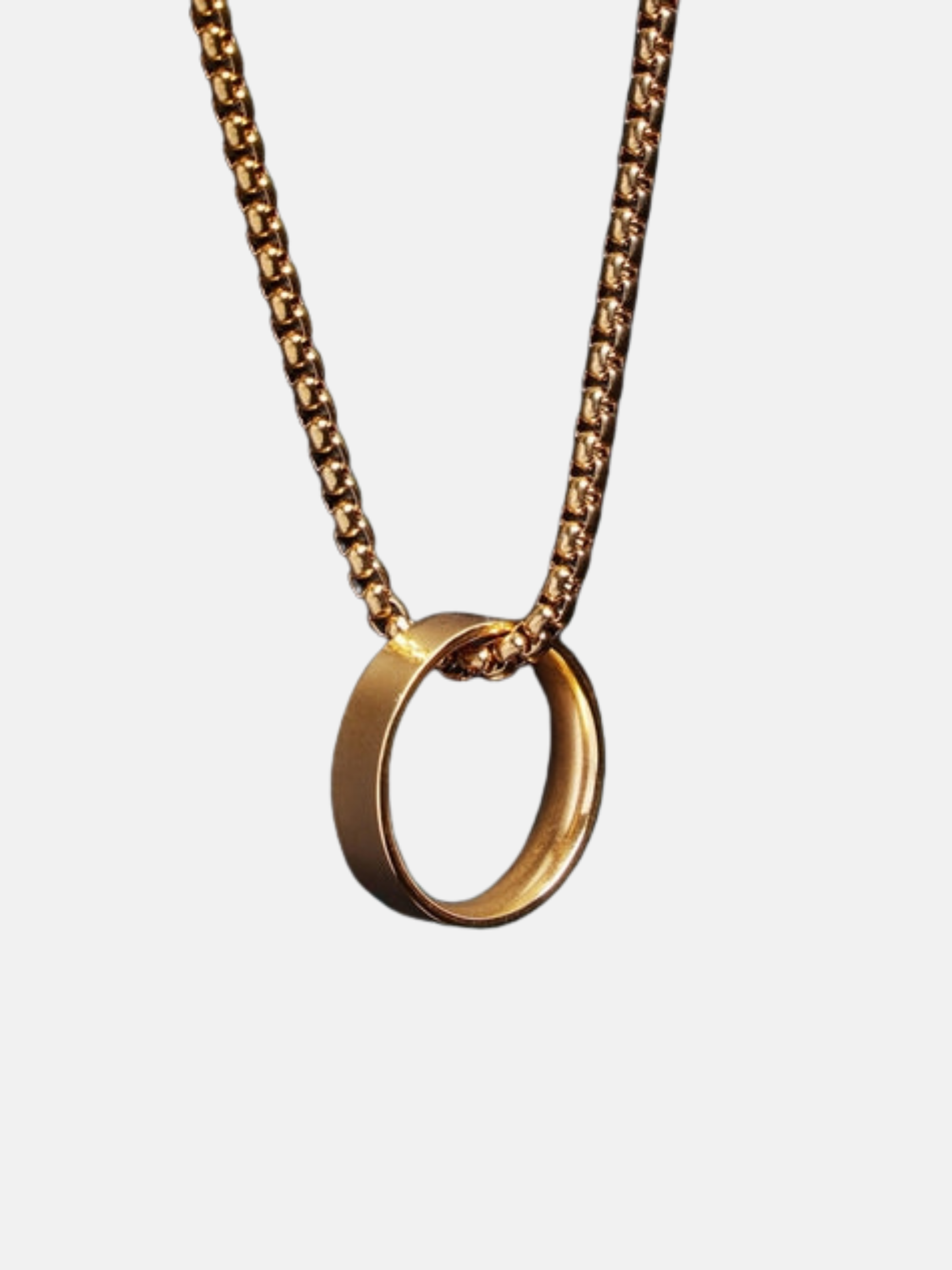 3mm Round Venetian Box Band Ring Necklace