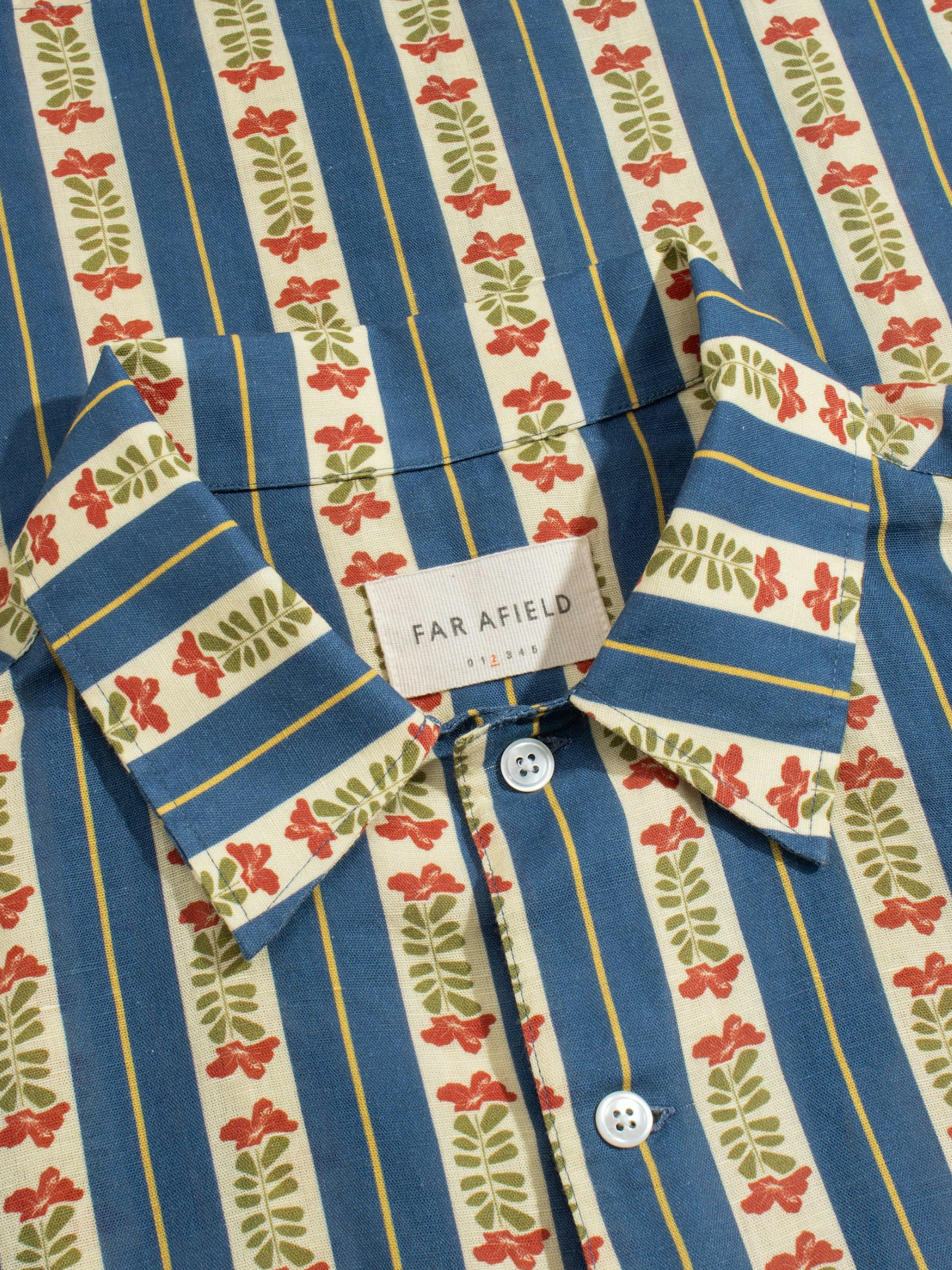 Far Afield Busey Short Sleeve Shirt Multi Floral Stripe Pattern Design Collared Button Up Men’s Casual Shirt Tops for Men Athens GA Georgia Kempt Menswear Store Near Me