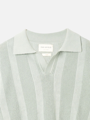 Far Afield Clifford Knitted Polo - Aqua Blue
