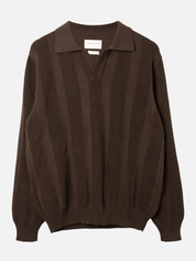 Far Afield Clifford Knitted Polo - Brown