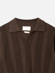Far Afield Clifford Knitted Polo - Brown