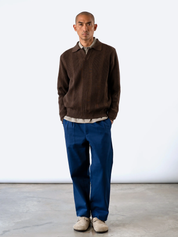 Far Afield Clifford Knitted Polo - Brown
