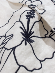 Far Afield Veloso Shirt Embroidered Landscape White Blue Embroidery Details Men’s Button Up Cropped Shirt Tops for Men Spring Summer Outfits for Guys Athens GA Georgia Kempt Menswear Store Near Me