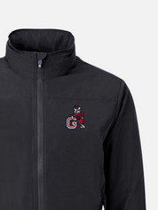 Georgia Bulldogs Full Zip Windbreaker Jacket Black Mens UGA Dawgs Leaning Dawg Gear Mens Gift Clothing Store Athens GA Kempt Hood