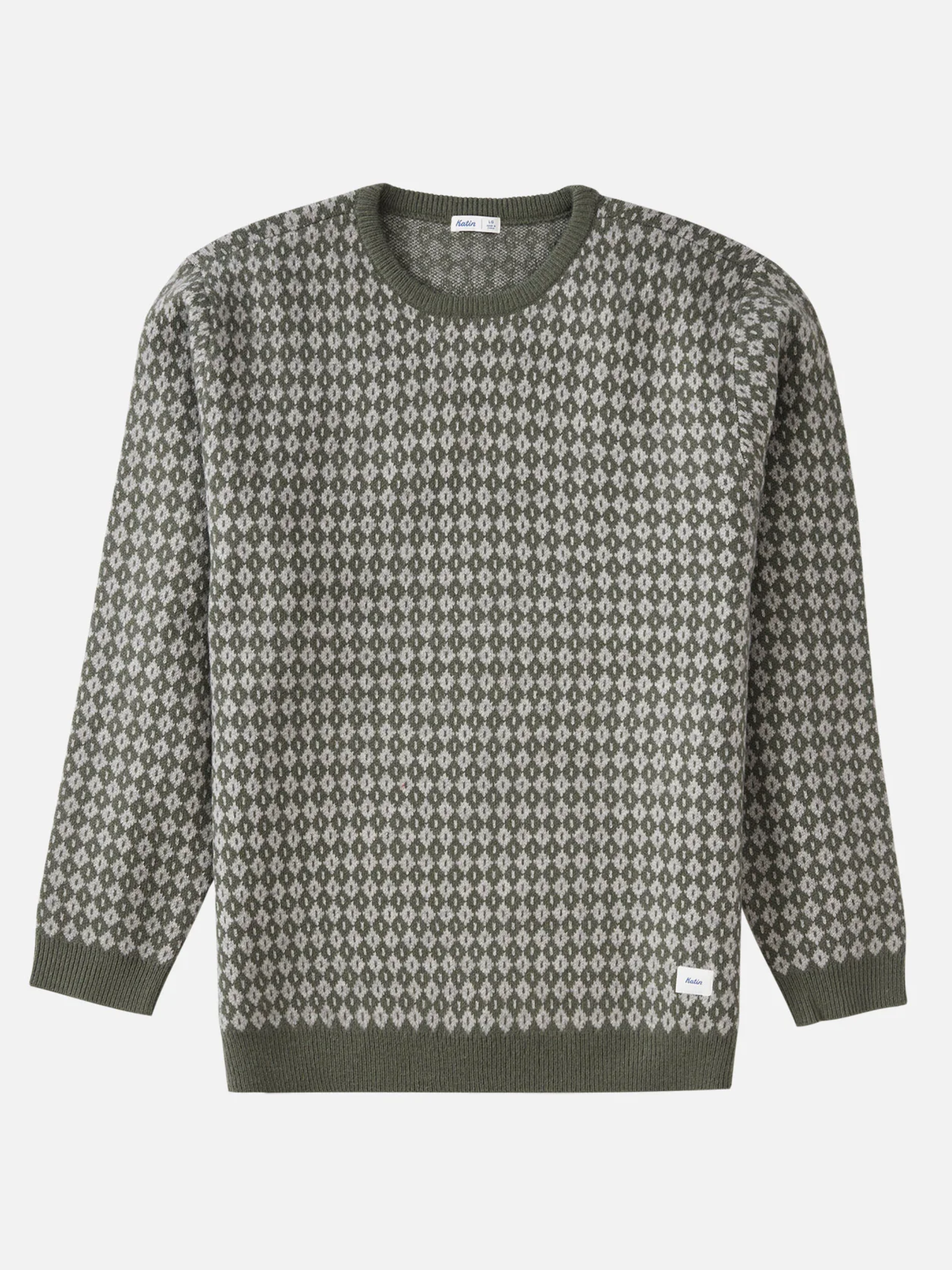 Katin Check Sweater Patterned Knit Knitted Knitwear LS Long Sleeve Fall Winter Men’s Top for Men Gray Green Athens GA Georgia Kempt Menswear Store Near Me