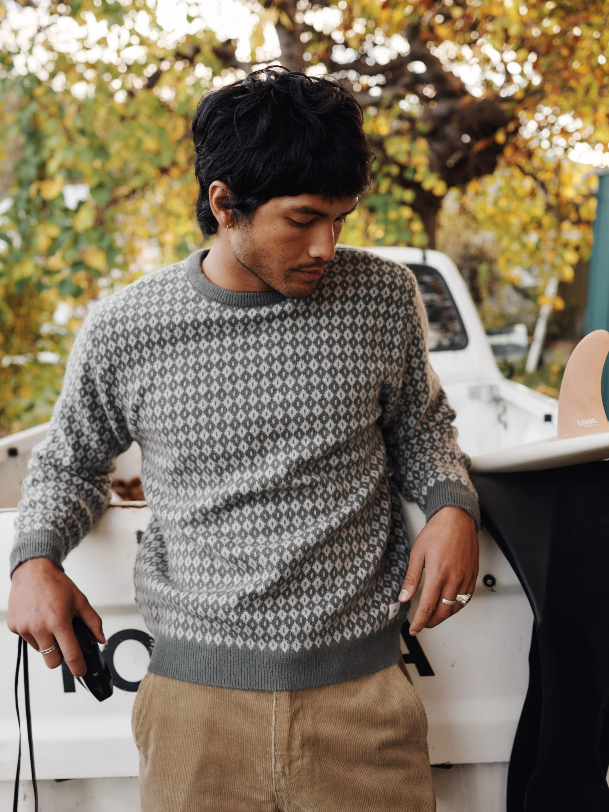 Katin Check Sweater Patterned Knit Knitted Knitwear LS Long Sleeve Fall Winter Men’s Top for Men Gray Green Athens GA Georgia Kempt Menswear Store Near Me