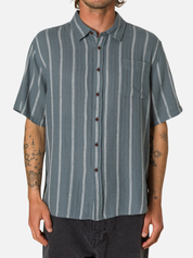 Katin Alan Shirt Tempest Blue Stripe Pattern Short Sleeve Collared Button Up Summer Vacation Tops for Men Men’s Shirts Casual Shirt for Men Athens GA Georgia Kempt Menswear Store Near Me