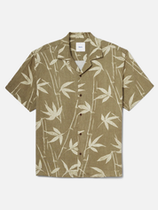 Katin Bamboo Shirt Moss Green Light Brown Taupe Floral Branch Pattern Short Sleeve Collared Button Up Summer Vacation Tops for Men Men’s Shirts Casual Shirt for Men Athens GA Georgia Kempt Menswear Store Near Me